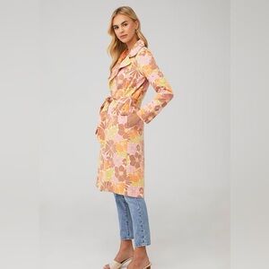 Show Me Your MuMu Pink and Brown Floral long jacket